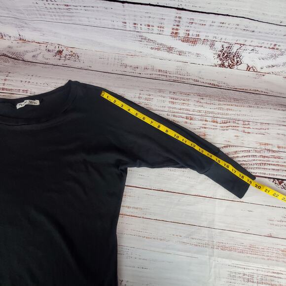 Michael Stars Black Silk Cotton Cashmere Sweater OS Dolman Sleeve Dark Academia - Picture 10 of 10